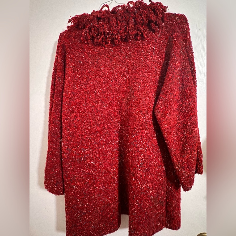 Ruby Rd. Vibrant Red Knit Cardigan - Picture 4 of 4